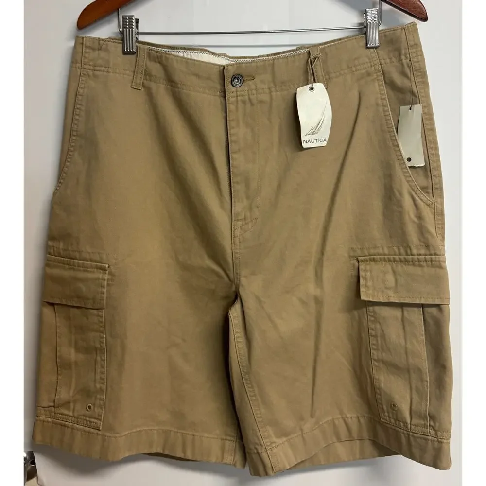 Nautica Saltaire PING Cargo & Chino Shorts Bundle Tan Beige Size 36 New Lot 4